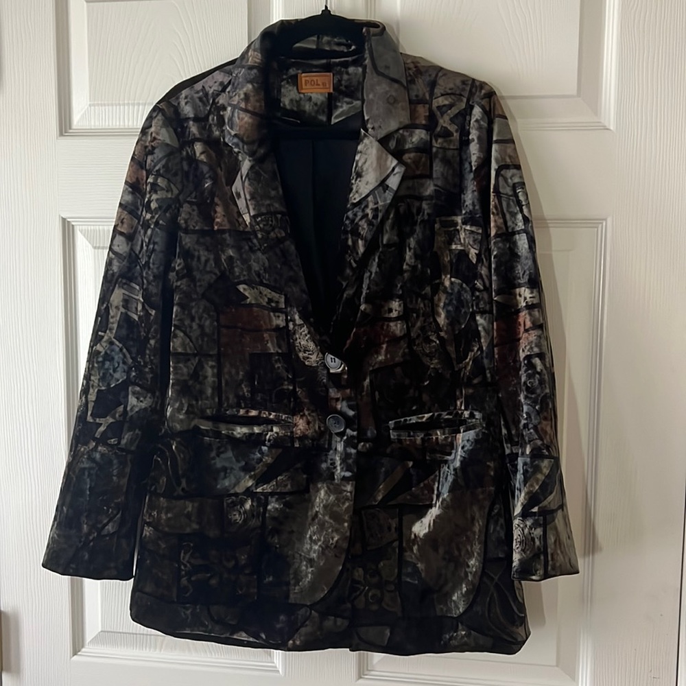 POL Earth tones Velvet two button Blazer, Sz Medium